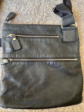 margot Black Leather Crossbody Bag with Silver Hardware